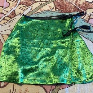 urban outfitters paris satin wrap skirt